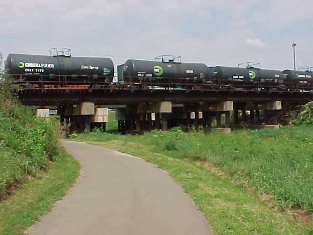 Bike Trail Running Under a Railroad Track