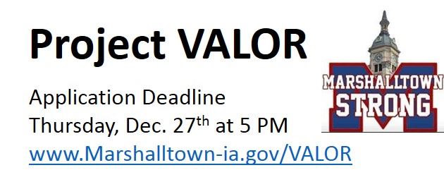 VALOR DEADLINE Dec. 27