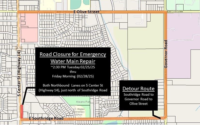 Highway 14 Water Main Closure