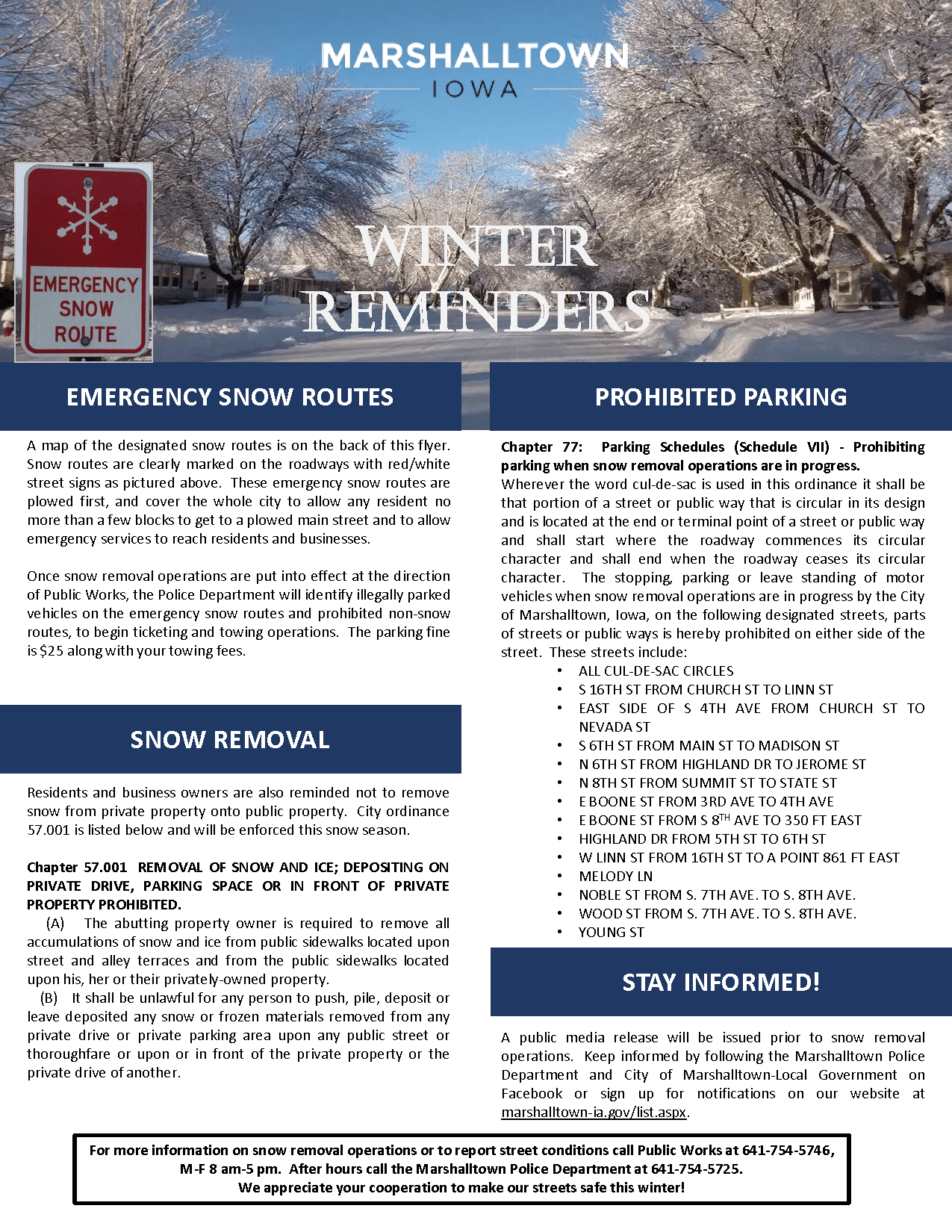 Emergency Snow Route Flyer