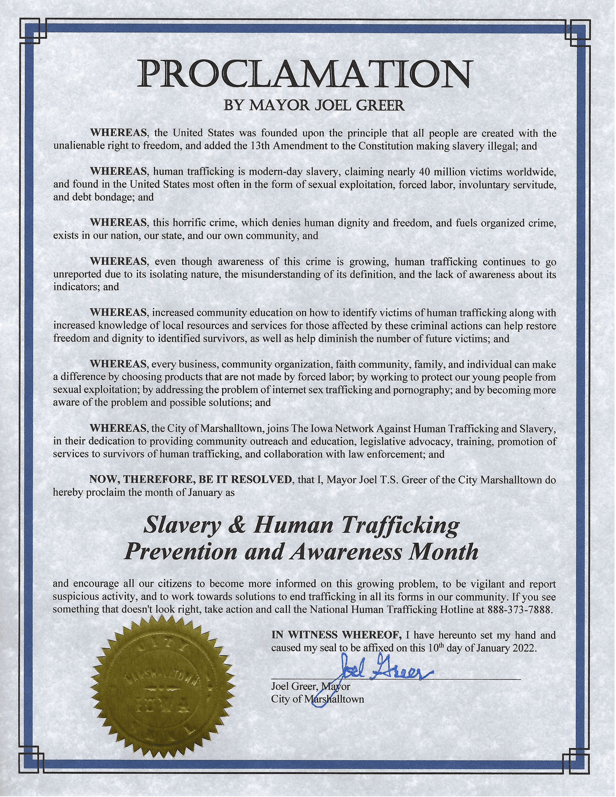 2022-01-10 Slavery and Human Trafficking Prevention