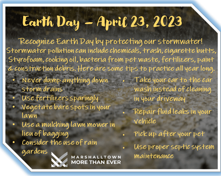 Earth Day - Stormwater Tips